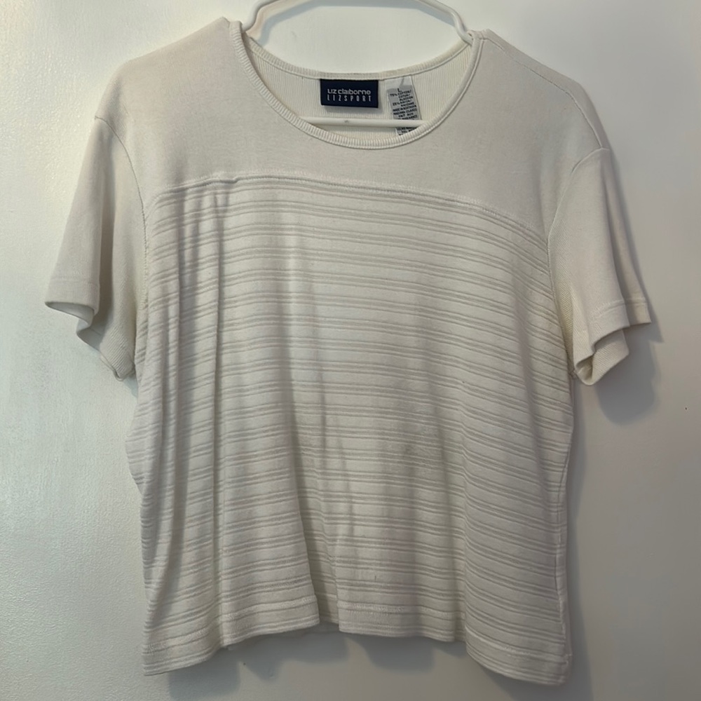 Liz Claiborne LIZSPORT White Flowy Shirt